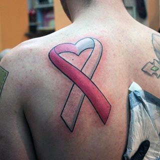 Schleife tattoo gegen den Krebs 67
